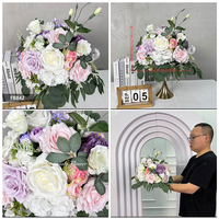 Boule de fleurs artificielles en soie, grandes roses, pivoines et hortensias blancs, directement de l'usine DKB, pour centres de table de cérémonie de mariage