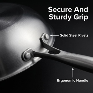 <span class=keywords><strong>Wok</strong></span> chinois antiadhésif en acier inoxydable triple couche pour cuisine économe en énergie, vente en gros - Product Image 2
