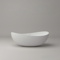 Vente Flash : Baignoire Moderne de Luxe pour Intérieur, Facile d'Entretien, Autoportante, en Pierre Artificielle Blanche, Surface Solide, Écologique