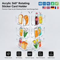 Support de présentation rotatif personnalisé pour autocollants, en acrylique 360° pour les vendeurs °   Porte-cartes rotatif à 3 niveaux pour cartes de visite