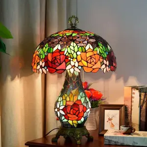 Tiffany Lamp Shades Decoratieve Licht Schoonheid Patroon Tafellamp Turkse Mozaïek Glas Lamp