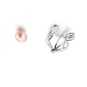 925 ayar gümüş kafes kolye kadınlar için inci rodyum kaplama - Product Image 5