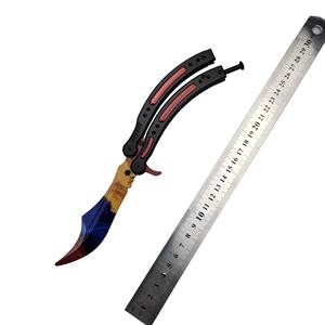 CSGO مخصص سكين جيب صغير <span class=keywords><strong>Balisong</strong></span> الفولاذ المقاوم للصدأ فراشة نشرة للتدريب في الهواء الطلق والتدريب التخييم ديي سكين - Product Image 1