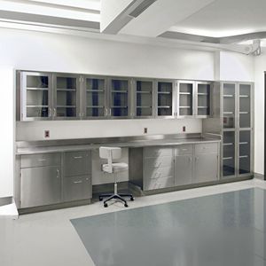 Table de laboratoire en acier inoxydable, banc de travail résistant aux produits chimiques, mobilier de laboratoire pour salle blanche - Product Image 1