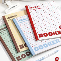 Carnet à grille B5 à couverture souple, motifs pois pastel, thèmes desserts et boissons frais, pour étudiants, journal d'étude et agenda d'écriture quotidienne
