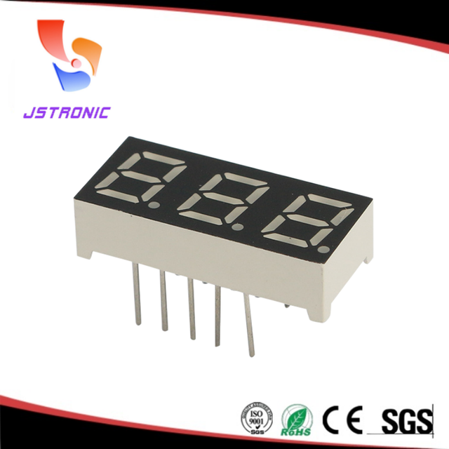 Jstronic 0.28 Inch 3 Digit 7 Segment Led Numeric Display Red/blue/green/white Color Seven Segment Display