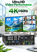 Commutateur KVM sans coupure DQINFOS 4x2 4K60Hz 18G avec HDBT Multiview HDCP2.2 Transmission 100m PoC pour salle de contrôle
