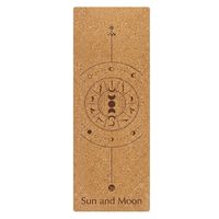Tapete de Yoga de Corcho y Caucho Ecológico Antideslizante para Gimnasio y Ejercicio en Casa, Unisex, 183x68cm, Incluye Correa de Transporte y Bolsa