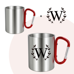 Mug isotherme personnalisé EffiPrint en acier inoxydable avec poignée rouge, idéal pour la randonnée et le camping, logo personnalisé, <span class=keywords><strong>isolation</strong></span> <span class=keywords><strong>thermique</strong></span> 0-6 heures - Product Image 1