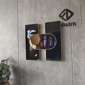 40CM Factory-Direct Grand Nouveau Moderne Simple Fer Art Tenture Murale Métal Cadre <span class=keywords><strong>Doré</strong></span> Miroir <span class=keywords><strong>Noir</strong></span> Décoration Maison Dropshipping DDP - Product Image 6