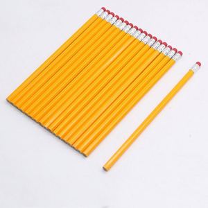 Crayons promotionnels HB en bois pour écriture, dessin et croquis, noirs, en vrac, avec gomme standard, personnalisables - Product Image 2