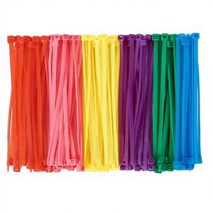 600pcs (100 par couleur) petite attache en fil multicolore de 4 pouces pour fournitures de couronne en maille déco, plastique coloré jaune, bleu, - Product Image 1