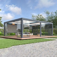 Pergola moderne DIY Persienne motorisée Toit rétractable Bioclimatique avec écran zippé