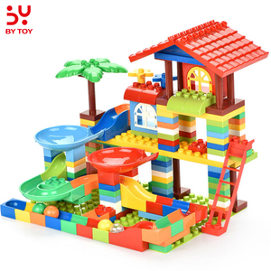Blok Bangunan Besar DIY Balap Marmer Blok Besar Blok Blok Perosotan Funnel Mainan Bata Besar Diy untuk Hadiah Anak-anak 178 Buah - Product Image 1