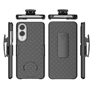 3-in-1 Business Design PC Woven Holster Stand with <b>Belt</b> Clip <b>Phone</b> Cover for Samsung for Galaxy S25 Edge Mobile <b>Phone</b> Cases - Product Image 2