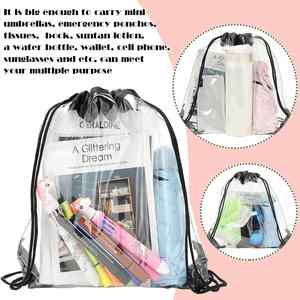 Bolsas con Cordón de PVC Transparente con Logotipo Personalizado para Deportes, Natación, Playa, Mochila Transparente, Mochila con Cordón - Product Image 2