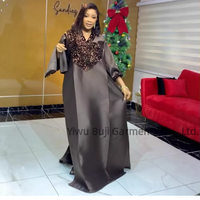 Robe ample à col en V pour femmes africaines, grande taille, en polyester avec sequins, style musulman, pour l'exportation