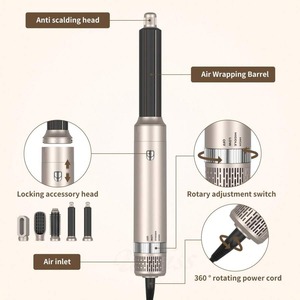 6 in 1 sıcak hava fön makinesi fırça çok fonksiyonlu saç şekillendirici düzleştirici bigudi tarak seyahat kullanımı için hızlı isıtma hacimlendirme - Product Image 5