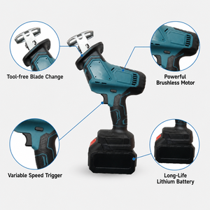 <span class=keywords><strong>Scie</strong></span> sauteuse sans fil 21V à moteur sans balais, vitesse variable, batterie lithium, pour la coupe du bois, du métal et des tuyaux, outil électrique - Product Image 2