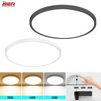 Plafonnier LED ultra fin 18W 25W 22mm à montage en surface, dimmable, lampe ronde moderne pour salon, chambre, maison