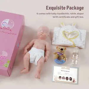 Babetside Levensechte 12Inch Reborn Baby Meisje Poppen Speelgoed Zacht Pasgeboren Full Body Siliconen Reborn Pop