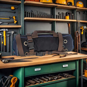 Sac à outils en tissu Oxford à grande capacité, multifonctionnel, à fermeture éclair, de style enroulable, pour la réparation, le rangement, les outils de quincaillerie - Product Image 4