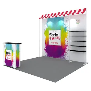 Fashion Design Tool Free Aluminum Pillowcase Custom Print Shelf Product Display Booth Exhibition 10x10 Trade Show Booth