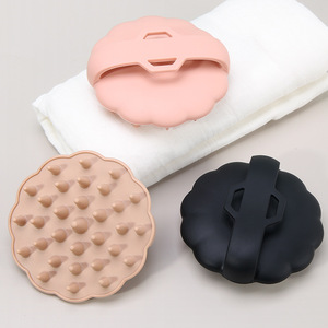 <b>Silicone</b> Scalp Massage Brush Dual Use Dry Wet Hair Cleansing <b>Tool</b> For Bathroom Shower - Product Image 2