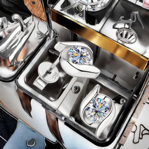 ต่างหูเงินแท้ 925 ประดับมอสซาไนต์ทรงบิด สี D น้ำหนัก 0.5 กะรัต ขนาด 5 มม. รับรองโดย GRA รุ่น Dora สำหรับสาวๆ - Product Image 2