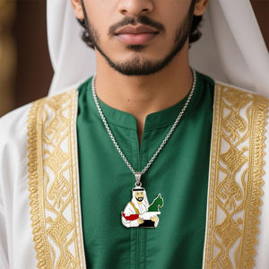 कस्टम Uae ध्वज और मानचित्र टैग पेलेंट मिश्र धातु कुत्ते टैग श्रृंखला सैन्य ठोस हार राष्ट्रीय आईडी तामचीनी आकर्षण उत्सव उपहार - Product Image 5