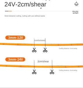 Nuevas tiras Led Slim Flexible COB 5M 16.4FT de alta densidad 3-5 años de garantía 12V 24V COB Led Strip Light con se puede pegar - Product Image 1