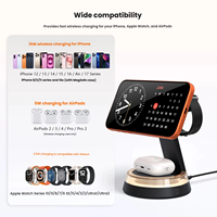 Station de charge sans fil pliable 3-en-1 2026 avec port Type-C QC2.0, sortie 25W, entrée/sortie 9V/2A, protection OTP pour téléphone portable