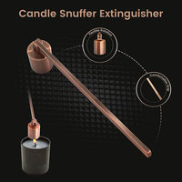 Ensemble d'accessoires pour la fabrication de bougies en cuivre 4 en 1 avec coupe-mèche, éteignoir, trempette et plateau, emballage cadeau