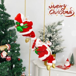 Upgraded Version Climbing Santa Claus 9" Climbs on Beads up and Down Battery Operated Toy with <b>Music</b> Sound Black Moving Figure - Product Image 3