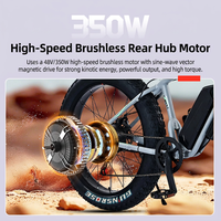 Vélo de montagne électrique 48V, 26 x 4,0 pouces, batterie lithium, moteur roue arrière, frein à disque, pour adultes