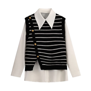 Manufacturer Customized High Quality Casual Women <strong>Woolen</strong> Cardigan Striped Anti-shrink Anti-Pilling Anti-Wrinkle Knitted <strong>Tops</strong> - Product Image 4