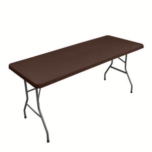 Stretch Fitted Polyester Washable Solid Color Outdoor Picnic Wedding Birthday <b>Party</b> Banquet Decoration Rectangular <b>Tablecloth</b> - Product Image 4