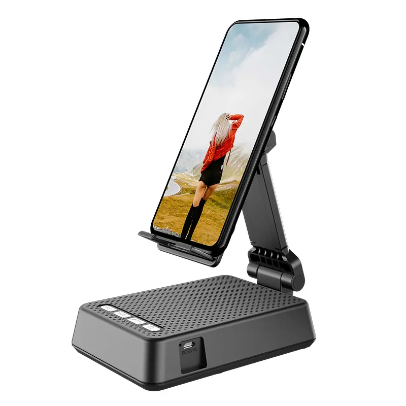 Penyangga Ponsel Lipat 2022 dengan Penyangga Meja Speaker Bt Nirkabel untuk iPhone 12 13 Mini Pro Max Samsung Galaxy Z Flip 3