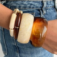 Bracelet en résine automne-hiver, marbré, acrylique et époxy, bracelet minimaliste de luxe, cadeau pour femmes