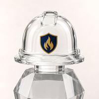 Trophée Casque de Pompier en Cristal Personnalisé avec Impression UV – Tendance Mode, Récompense Personnalisée pour la Sécurité Incendie, Logo pour la Reconnaissance d'Entreprise