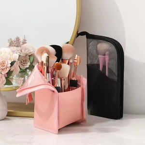 Transparent <b>Makeup</b> Case Women's Cosmetic Bag with Zipper <b>Brush</b> <b>Holder</b> Storage <b>Makeup</b> Bag - Product Image 2