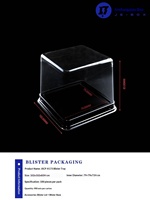 Boîte de rangement carrée en plastique PET de qualité alimentaire haute transparence avec impression UV pour l'emballage de gâteaux et de desserts, pâtisserie