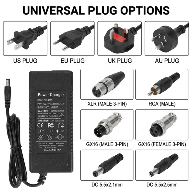 42V 2A 10S Li-ion Battery Charger Special for M365 Electric Scooter Balance Bike 36V E-bike
