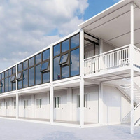 Structure en acier européenne démontable, maison conteneur à deux étages en kit, villa préfabriquée, bureau, centre commercial, hôtel, utilisation rapide