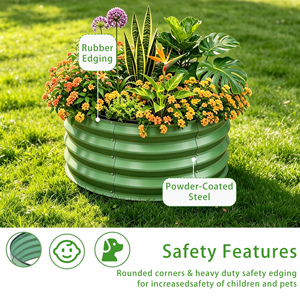 60" Powder Coated Galvanized Steel Heavy Duty Weather-resistant <b>Raised</b> Garden Bed Rustproof Outdoor <b>Planter</b> Box Backyard Flowers - Product Image 4