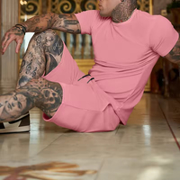 Ensemble de survêtement personnalisé pour homme, marque privée, vierge, écologique, respirant, léger, deux pièces, short, été, uni, logo