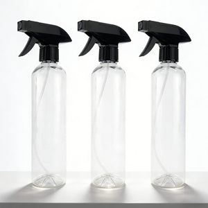 Bouteille en plastique PET transparente de 400 ml avec pulvérisateur à gâchette, jet continu et brume fine, bouchon à vis, pour voiture, <span class=keywords><strong>maison</strong></span>, nettoyage domestique, cuisine, bouteilles rechargeables - Product Image 1