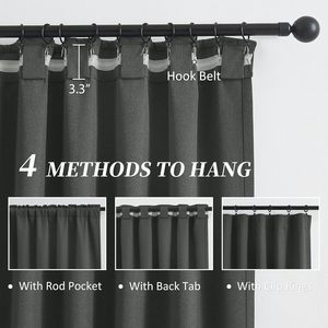 Rideaux occultants thermiques de luxe de 63 pouces avec œillets, de haute qualité, pour salon et hôtel, tissés pour assombrir la pièce - Product Image 5