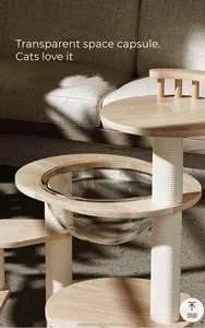 2023 Design unico moda legno nuovo bambù fai da te capsula spaziale Cat House