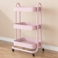 Carrito de Almacenamiento Metálico de 3 Niveles con Ruedas, Multifuncional para Cocina, Baño, Oficina, Organizador